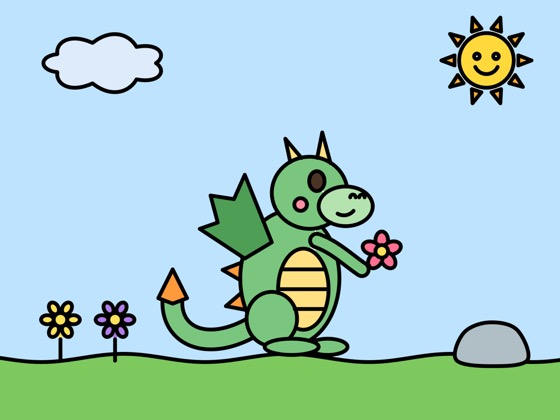 Little dragon with a flower