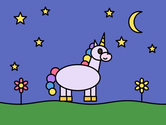 Unicorn under the stars